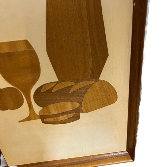 Vintage MCM Belart Teak Marquetry Danish Framed Art Set - Picture 10 of 10